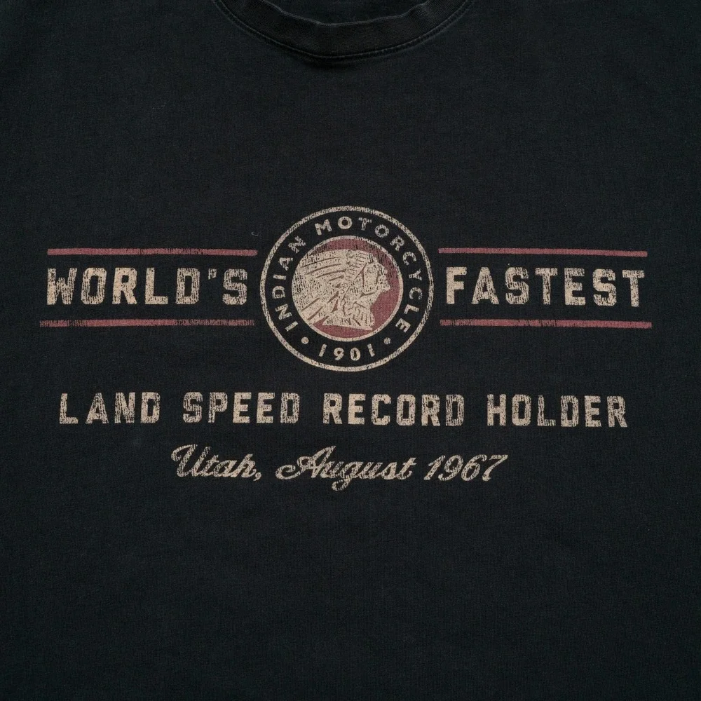 Indian Motorcycle Americas First Land Speed Record 1967 T Shirt Black XL